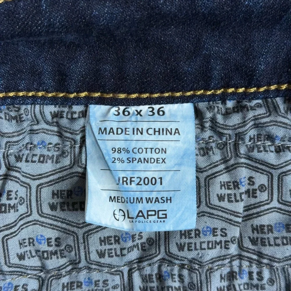 LA Police Gear LAPG Terrain Flex Straight Jeans 36x36 Blue Tactical JRF2001 Tall